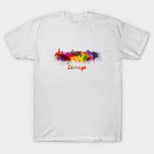 Chicago skyline in watercolor T-Shirt